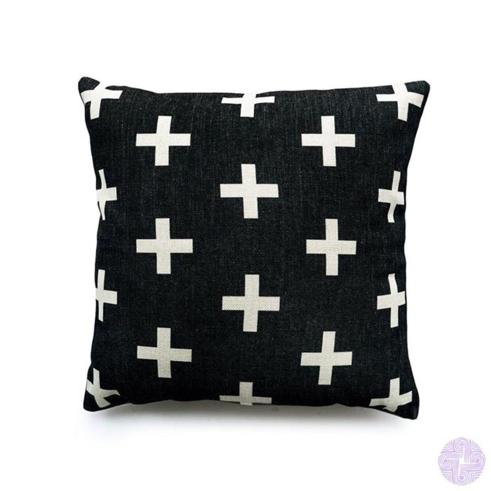 2 Scandinavian Cross Pattern Throw Pillow Covers